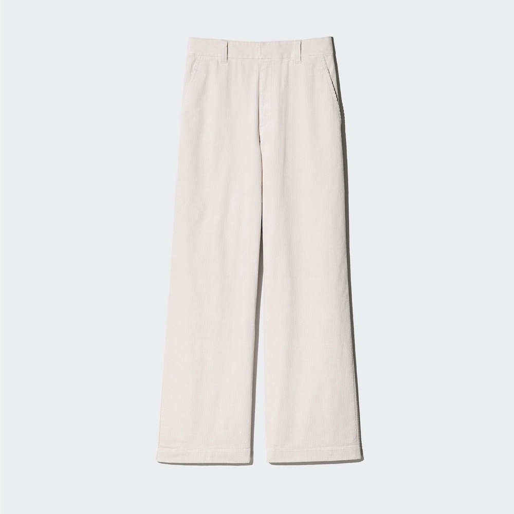 Uniqlo Corduroy Wide Pants Off White Size S (inseam shortened to 25”)